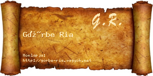 Görbe Ria névjegykártya